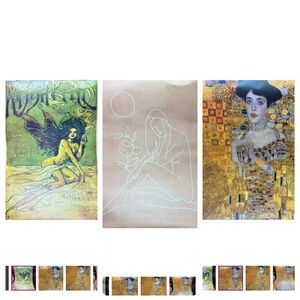 Art Nouveau Poster Prints. kustav Klimt, La Fee Verte & minimalist female nude